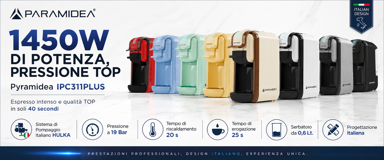 PYRAMIDEA Macchina per Caffè 3 in 1 Digitale Compatibile con Nespresso Dolcegusto e Cialde Bevande Fredde da 0,6L Crema ICP311CPLUS