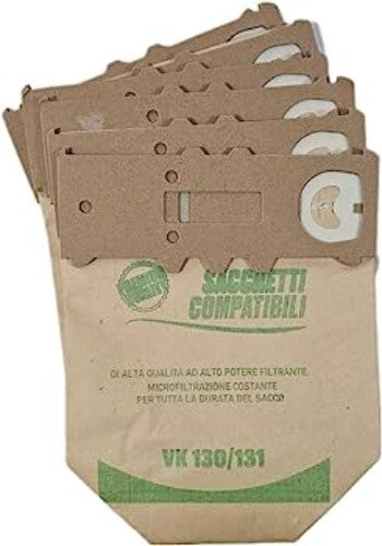 24 sacchetti: 4 confezioni da 6 sacchetti compatibili in carta per130