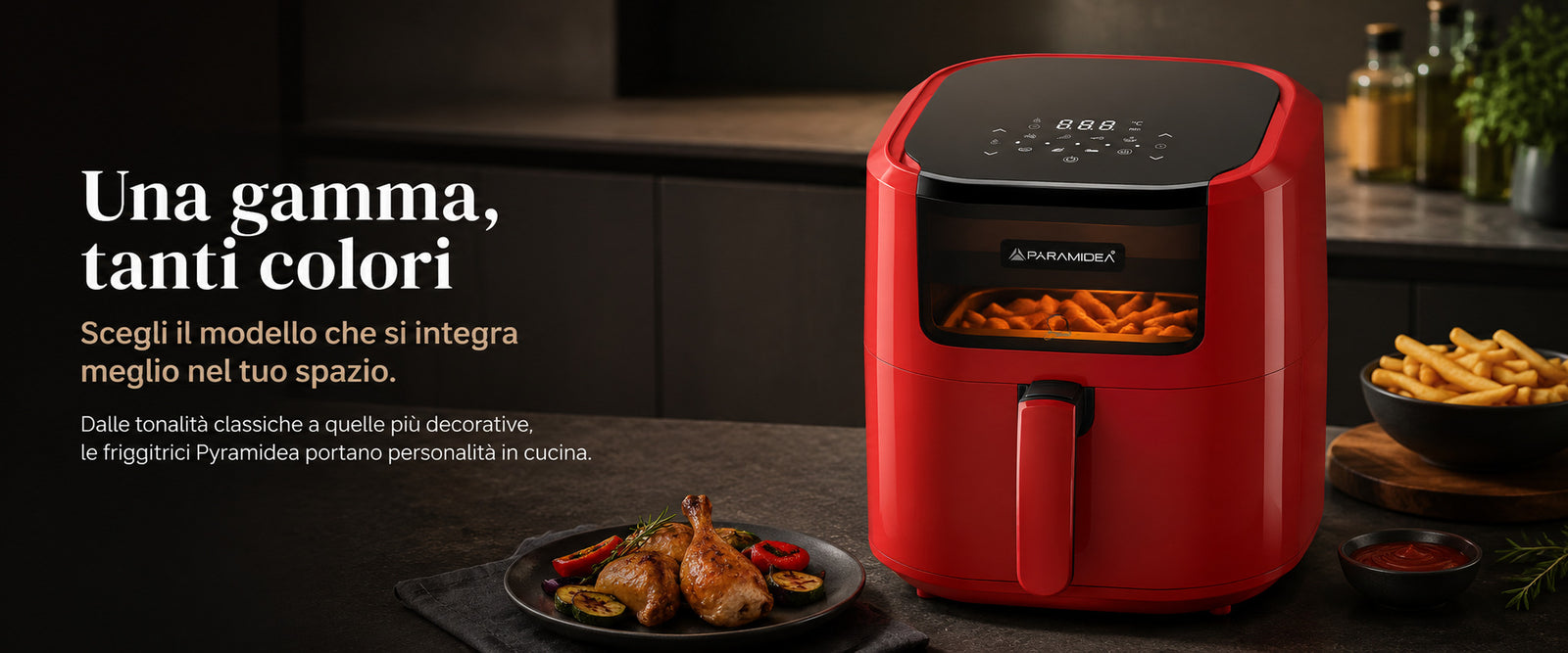 PYRAMIDEA Friggitrice ad Aria Capacità 4L Potenza 1400 W Crema