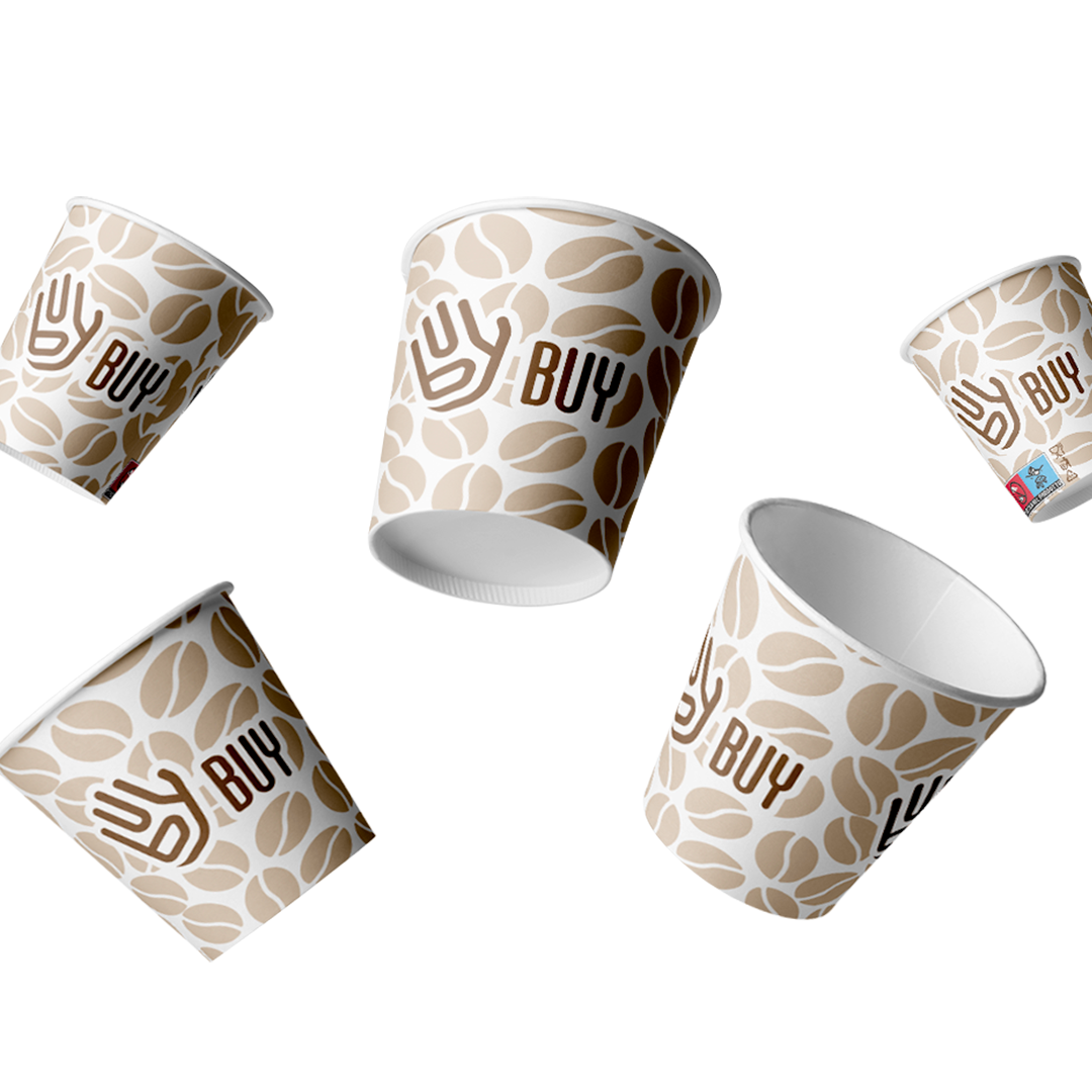 buybuy 1000 Bicchierini di Carta 75ml per Caffè Ecologici Biodegradabili Monouso Piccoli Asporto Bevande Calde BCH025