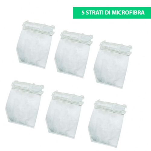 24 sacchetti: 4 confezioni da 6 sacchetti compatibili in Microfibra per VK135