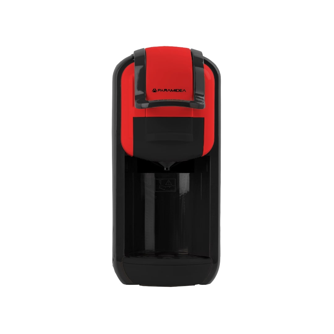 PYRAMIDEA Macchina per Caffè 3 in 1 Compatibile Nespresso Dolcegusto e Cialde Bevande Fredde da 0,6L Rosso