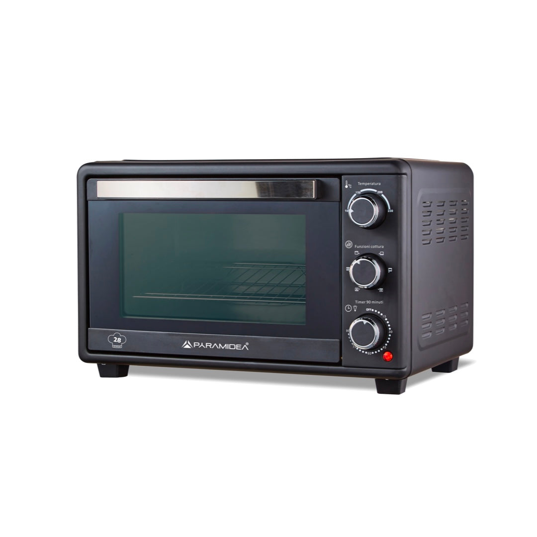 PYRAMIDEA Forno Elettrico Ventilato Capacità 28 Litri 1500W con Timer Colore Nero