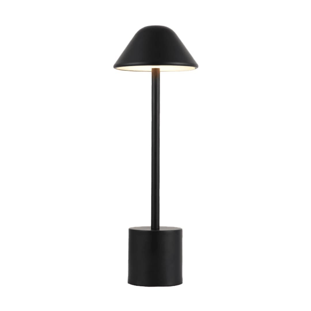 PYRAMIDEA Lampada Nera da Tavolo Senza Fili Ricaricabile con Presa USB, 3 Luci Led Diversa Intensità LRP12N