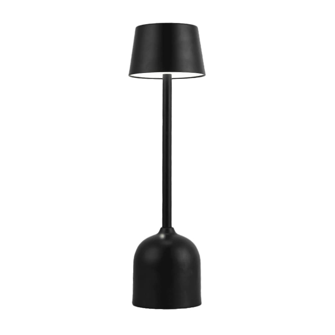 PYRAMIDEA Lampada Nera da Tavolo Senza Fili Ricaricabile con Presa USB, 3 Luci Led Diversa Intensità LRP10N