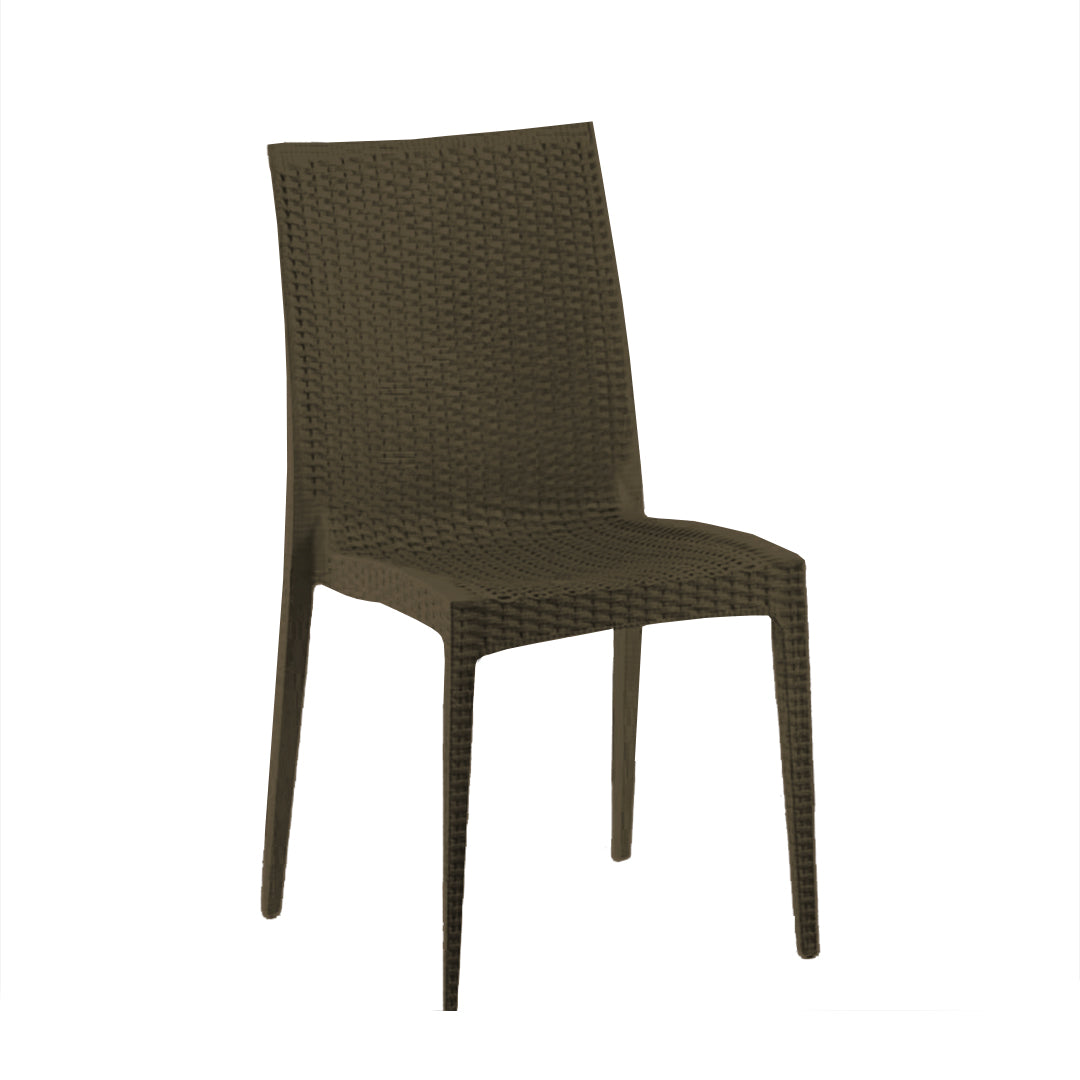 BUYBUY Sedia In Plastica Da Giardino da Esterno Stile Rattan Marrone