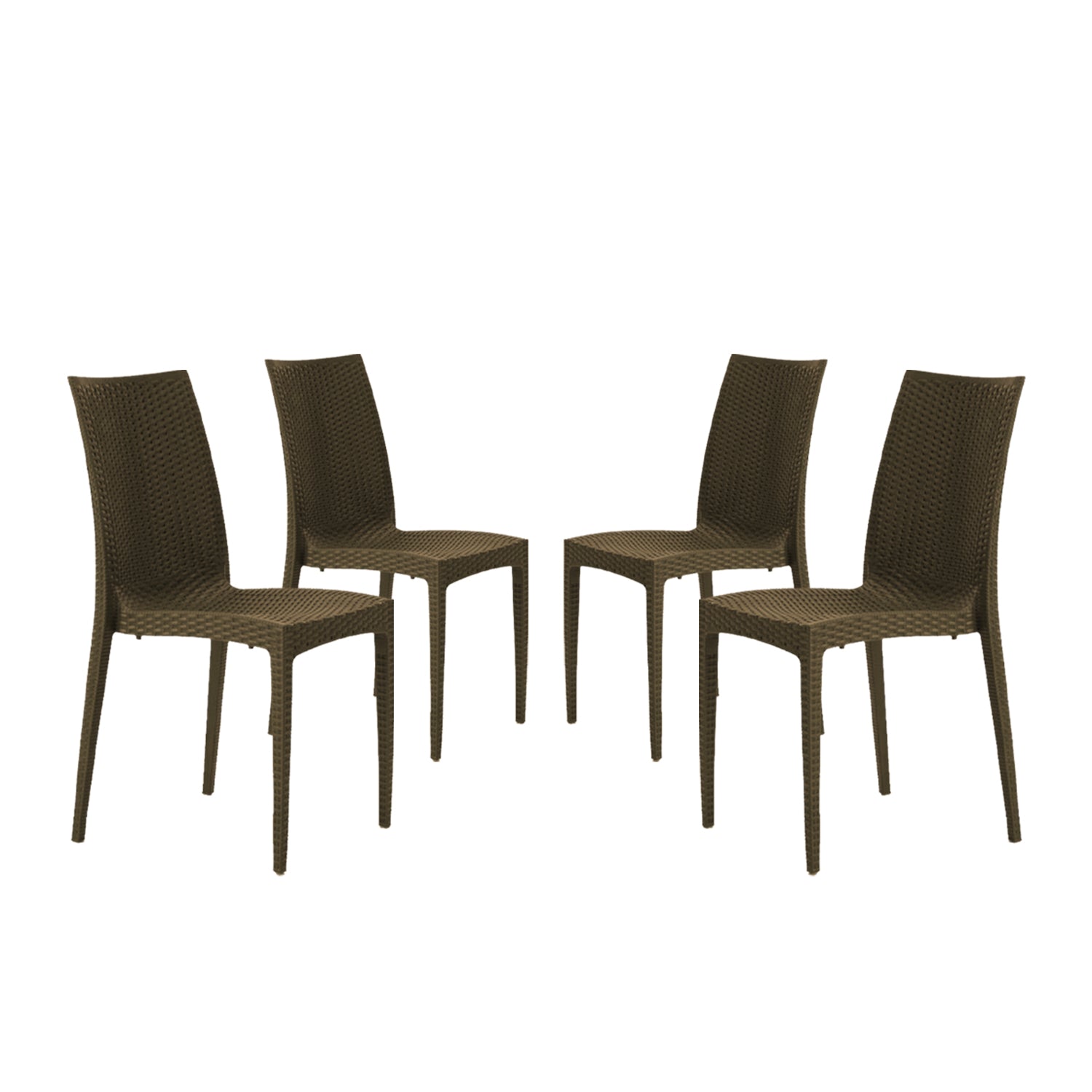 BUYBUY Sedia In Plastica Da Giardino da Esterno Stile Rattan Marrone