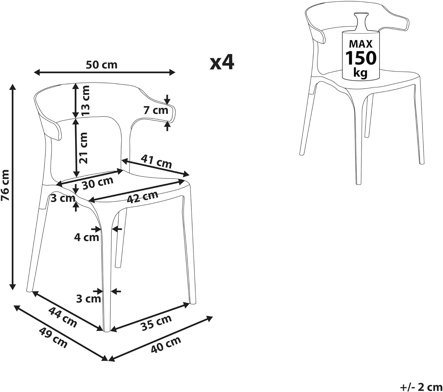 BUYBUY KIT 4 SEDIE NAPOLI BLU