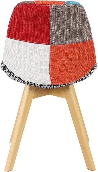 BUYBUY Kit 2 Sedie serie Picasso in PP con seduta in spugna ricoperta con stoffa in stile patchwork, piedi in legno di faggio e metallo KITPIC003