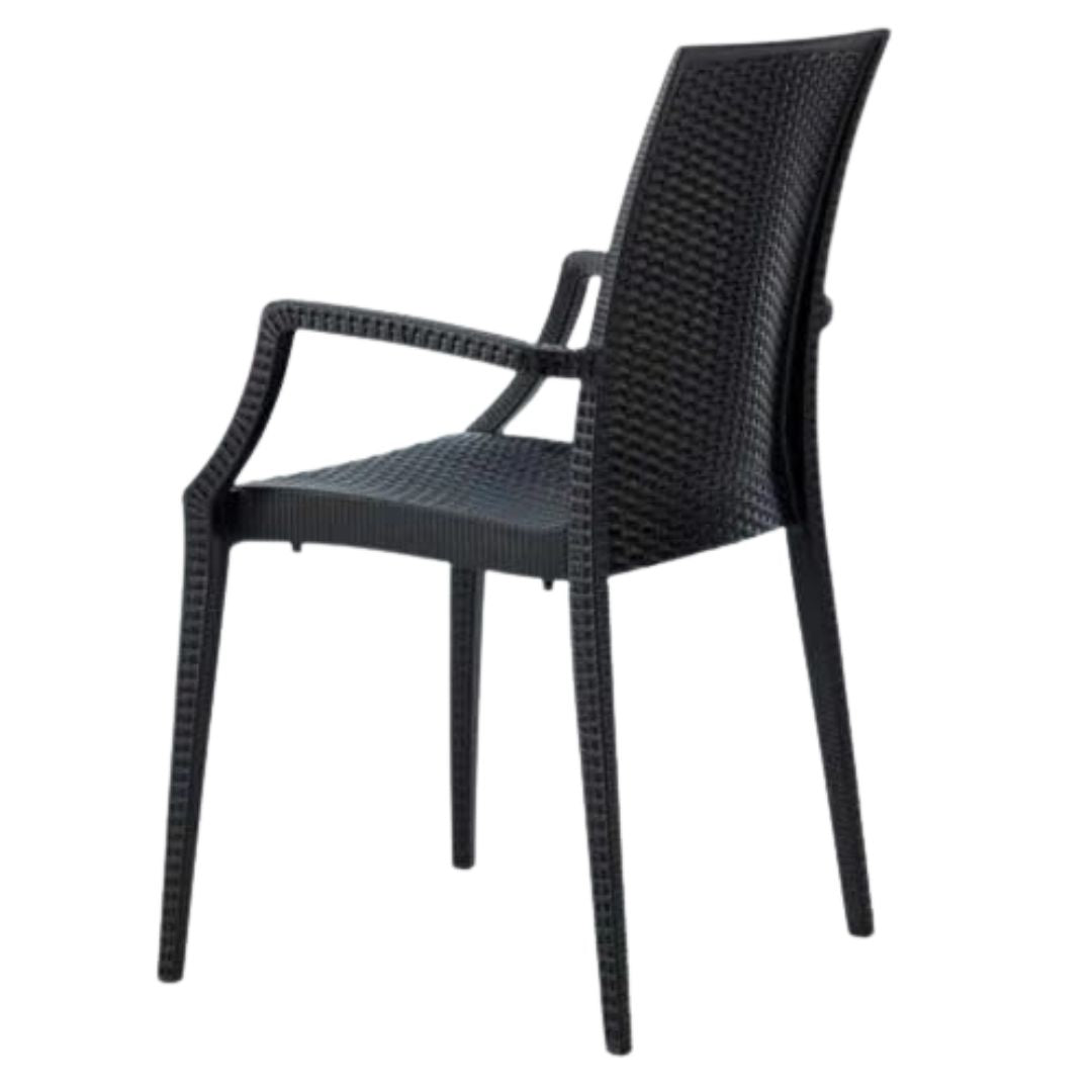 BUYBUY KIT 8 SEDIE NERE RATTAN CON BRACCIOLI