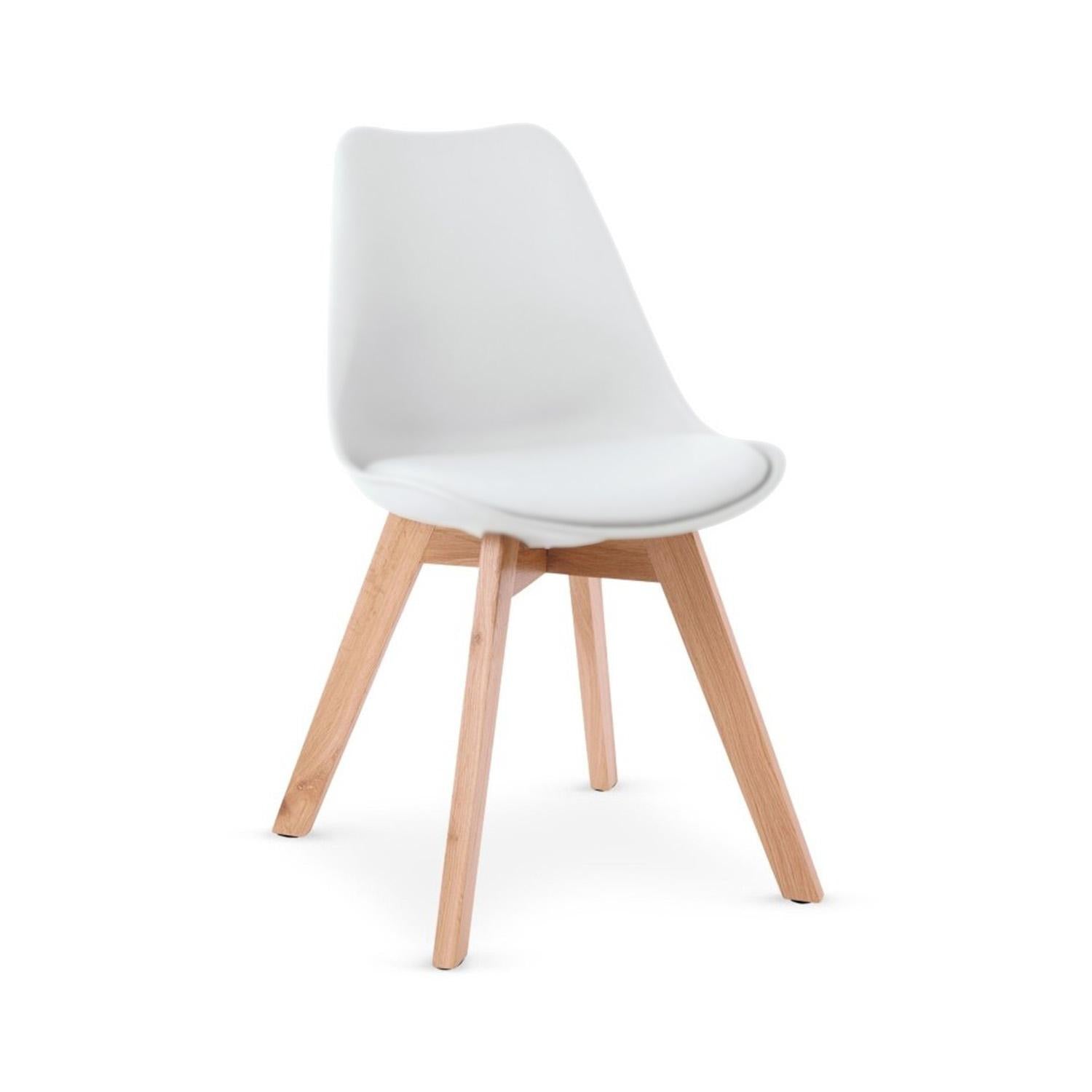 BUYBUY Sedia GENOVA in PP con piedi in legno di faggio e metallo Bianca GEN001W