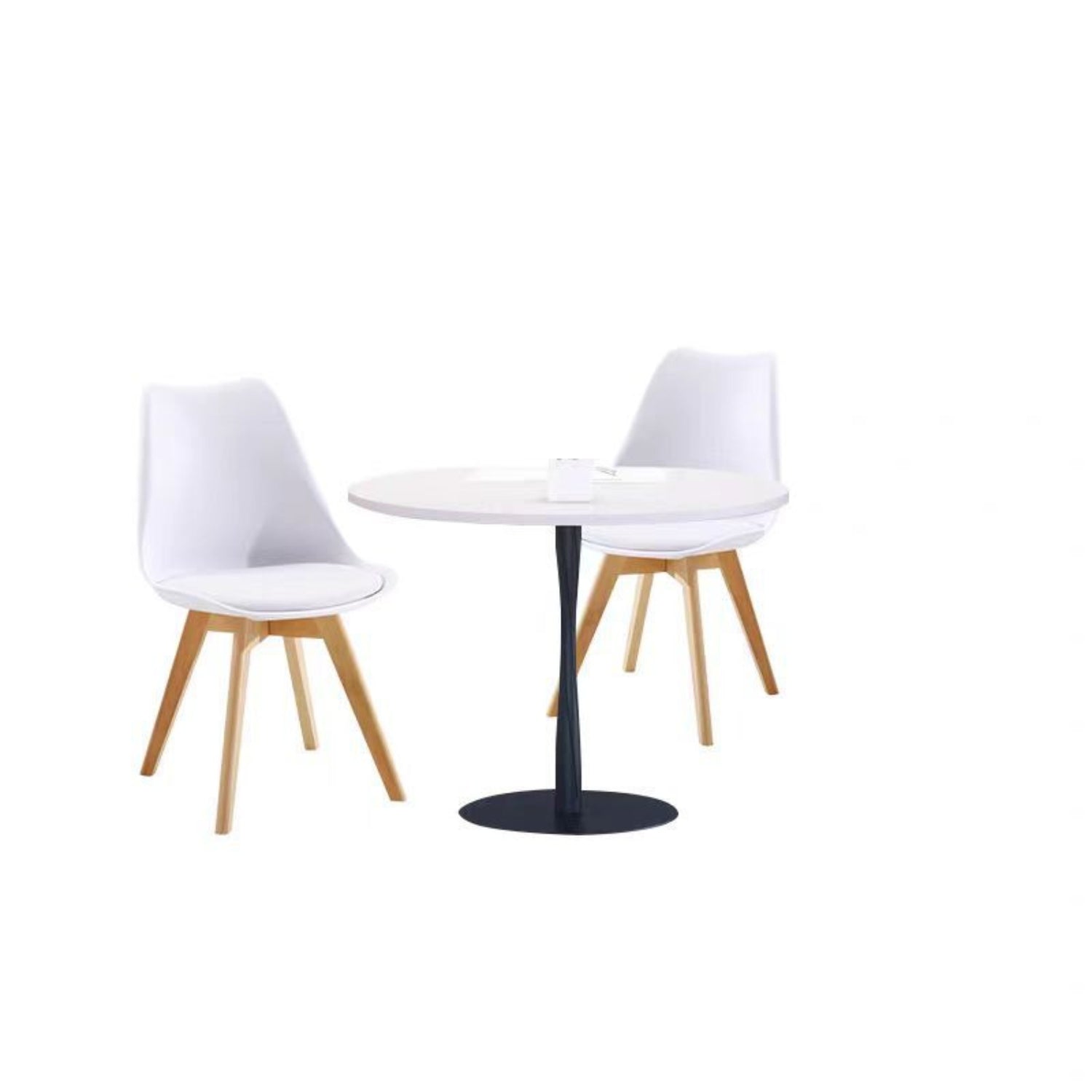 BUYBUY Sedia GENOVA in PP con piedi in legno di faggio e metallo Bianca GEN001W