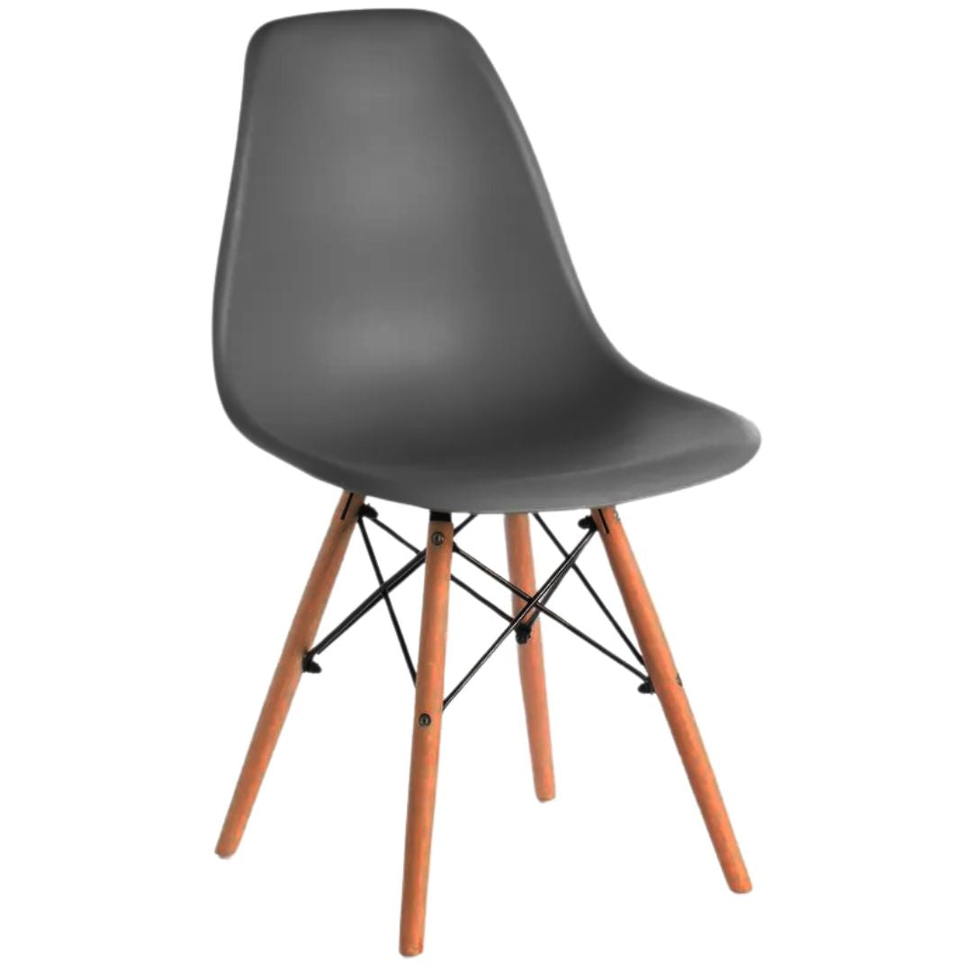 BUYBUY Sedia GENOVA in PP con piedi in legno di faggio e metallo Nera GEN001B