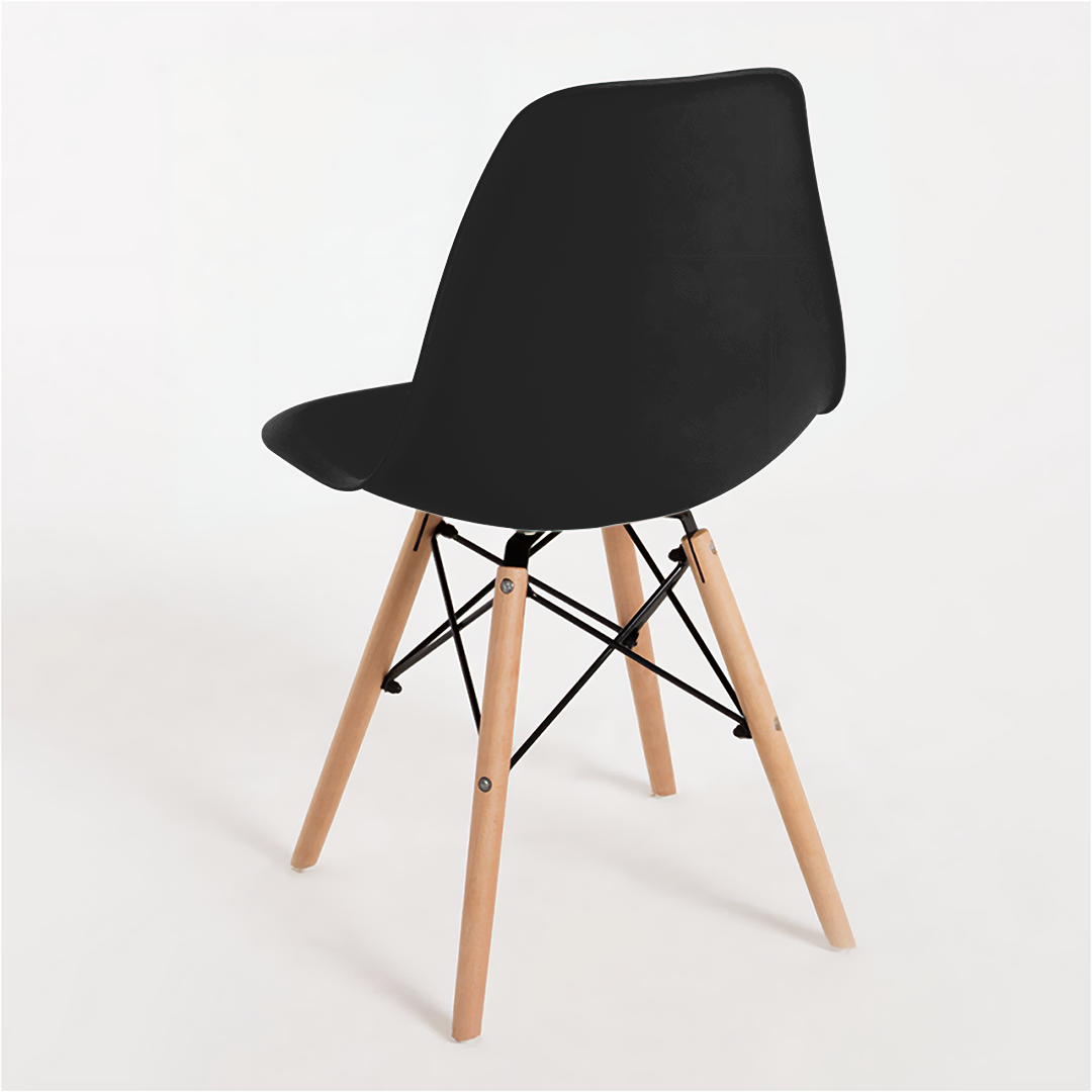 BUYBUY Sedia GENOVA in PP con piedi in legno di faggio e metallo Nera GEN001B