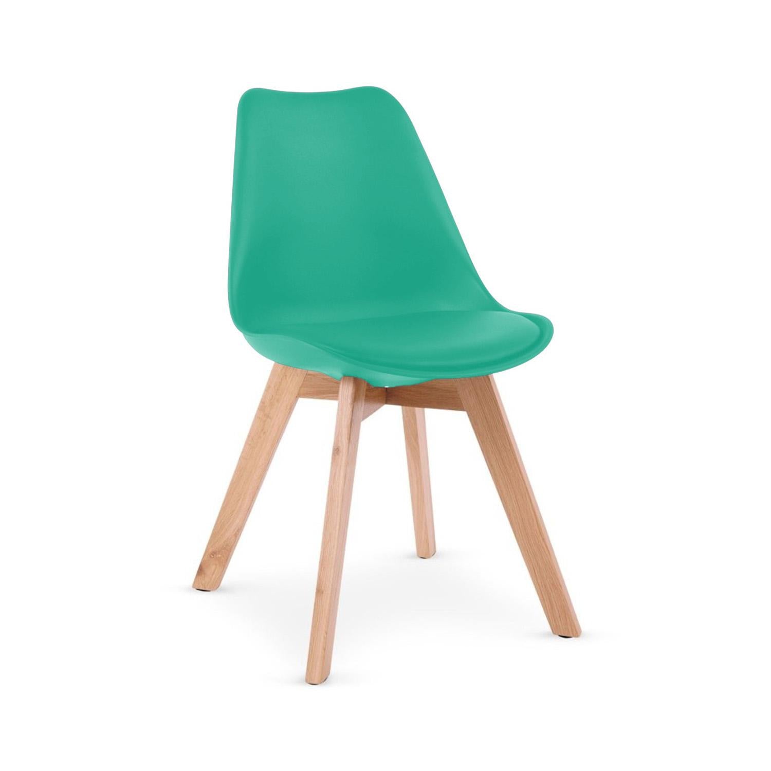 BUYBUY Sedia GENOVA in PP con piedi in legno di faggio e metallo Verde GEN001G