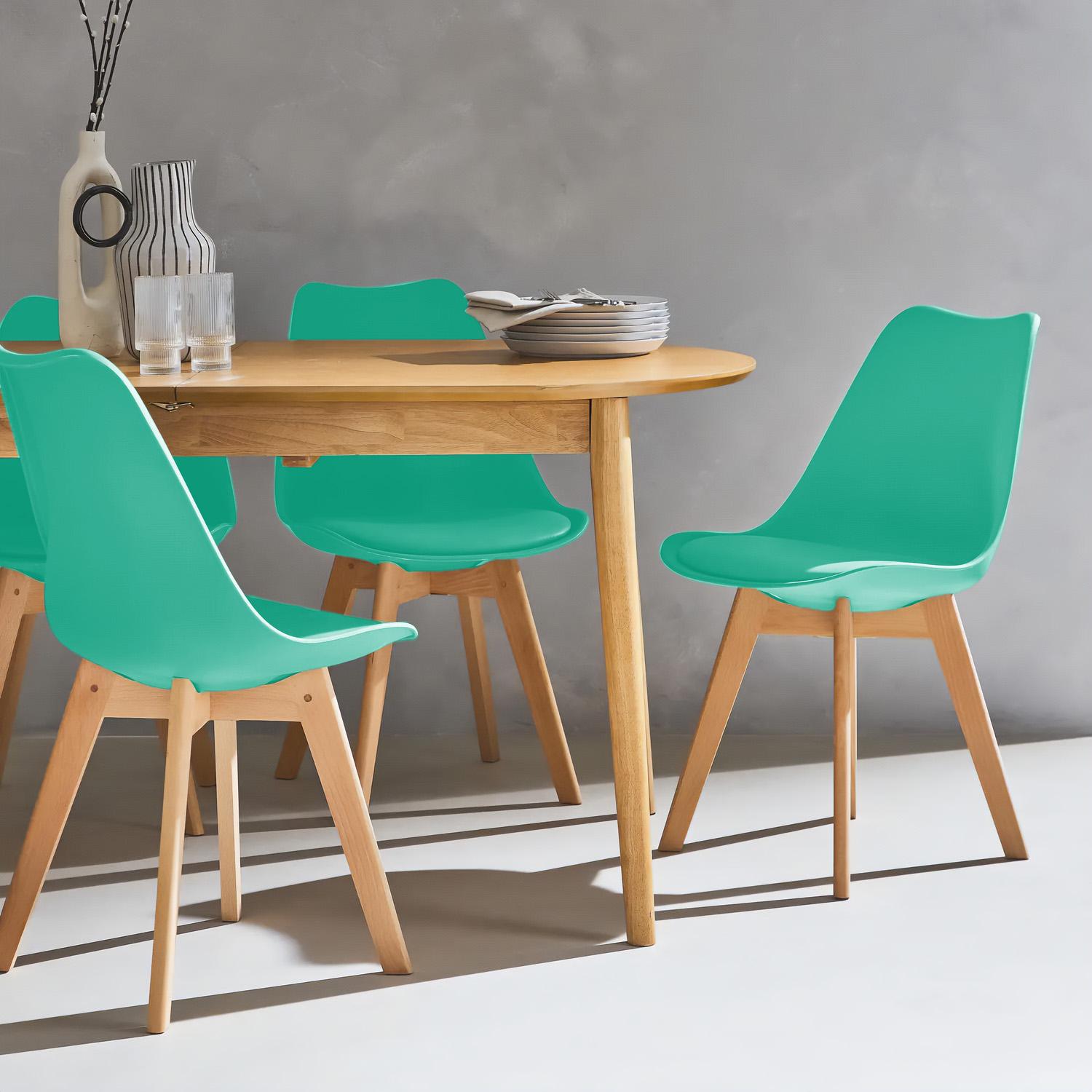 BUYBUY Sedia GENOVA in PP con piedi in legno di faggio e metallo Verde GEN001G