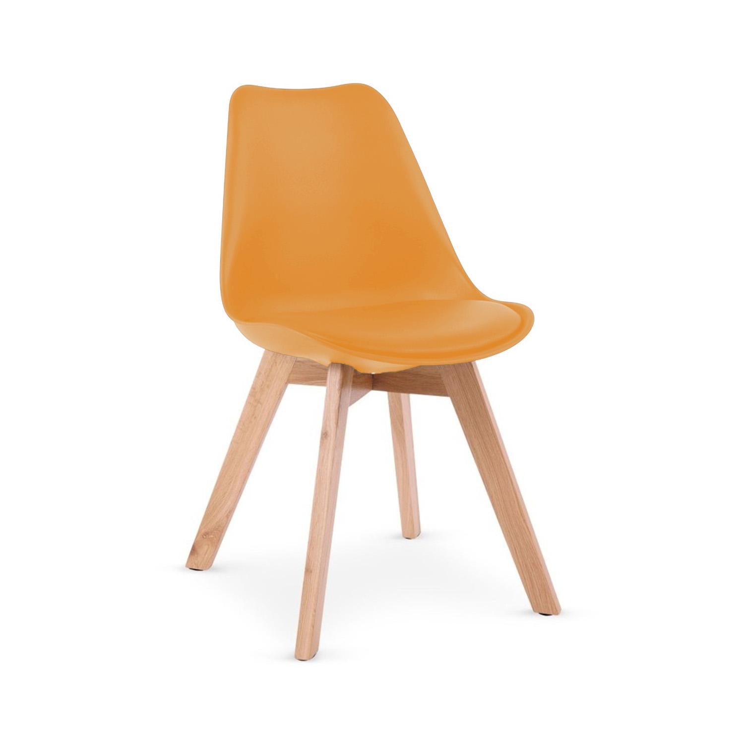 BUYBUY Sedia GENOVA in PP con piedi in legno di faggio e metallo Arancione GEN001O