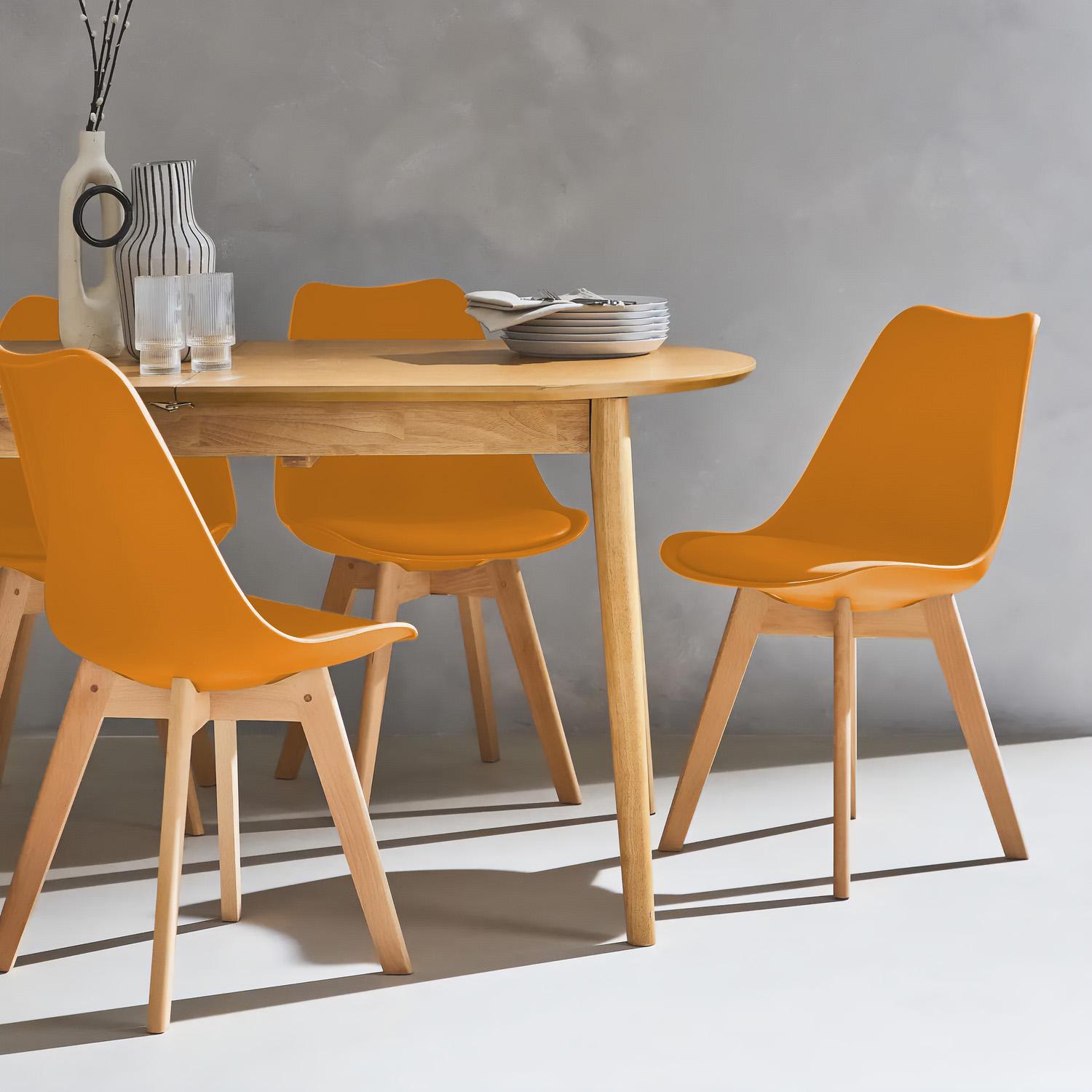 BUYBUY Sedia GENOVA in PP con piedi in legno di faggio e metallo Arancione GEN001O