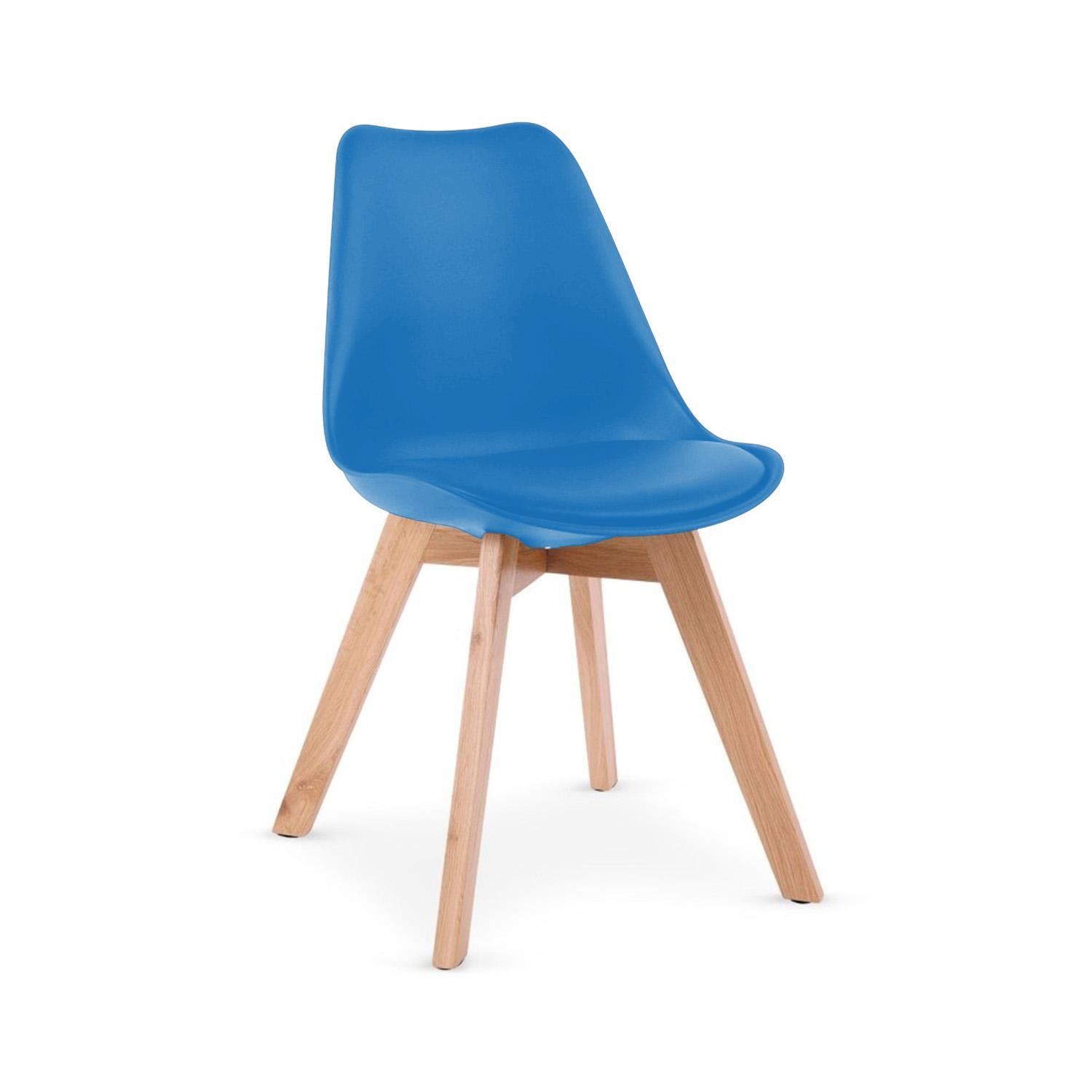 BUYBUY Sedia GENOVA in PP con piedi in legno di faggio e metallo Blu GEN001LB