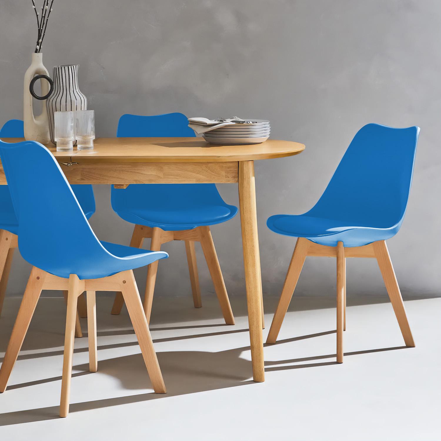 BUYBUY Sedia GENOVA in PP con piedi in legno di faggio e metallo Blu GEN001LB