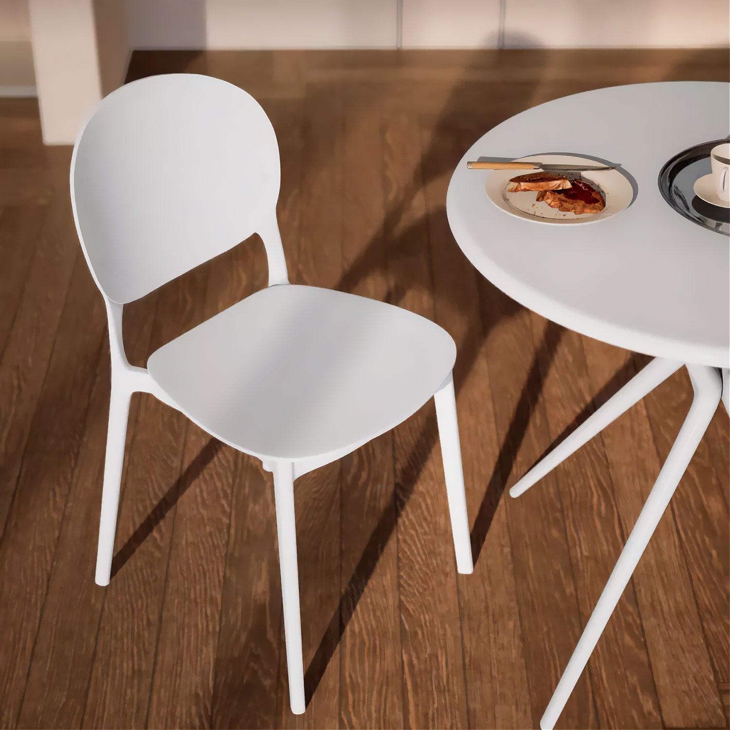 BUYBUY Sedia Torino in PP , robusta e moderna, impilabili Bianca TOR001W