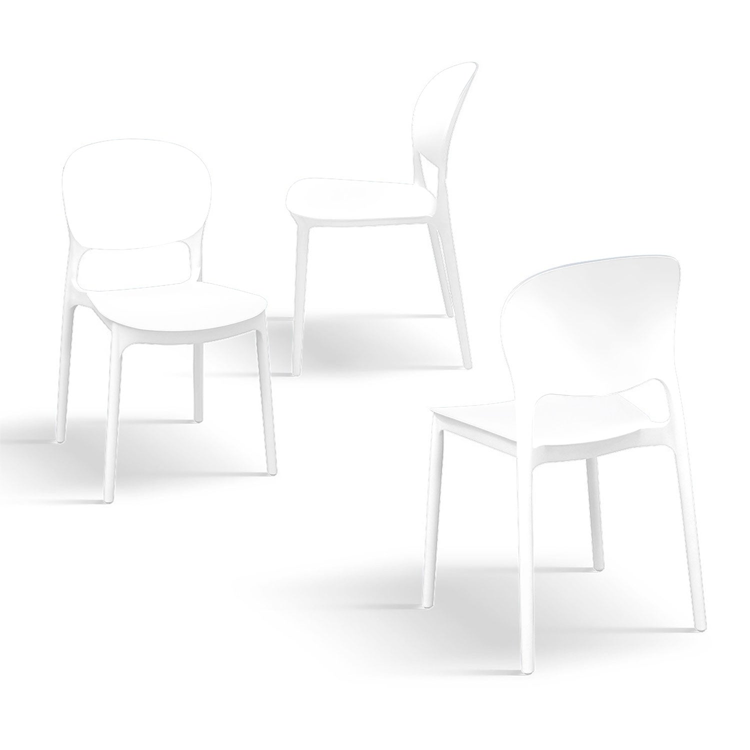 BUYBUY Sedia Torino in PP , robusta e moderna, impilabili Bianca TOR001W