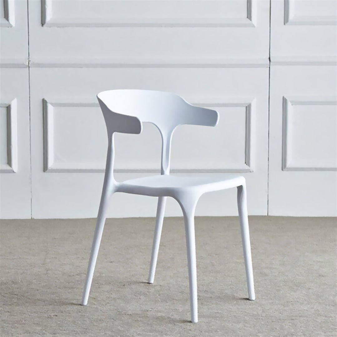 BUYBUY Sedia Napoli appendibile al tavolo in PP , robusta e moderna, schienale da appoggiare sul tavolo per una facile pulizia del pavimento, impilabili Bianca NAP001W