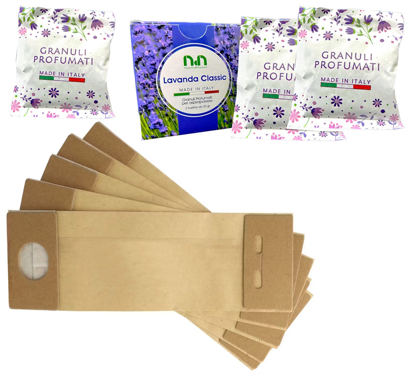 Kit 24 Sacchetti compatibili per Folletto VK120 3 x MCS0012A +1 conf. GRCL (3 granuli profumati)