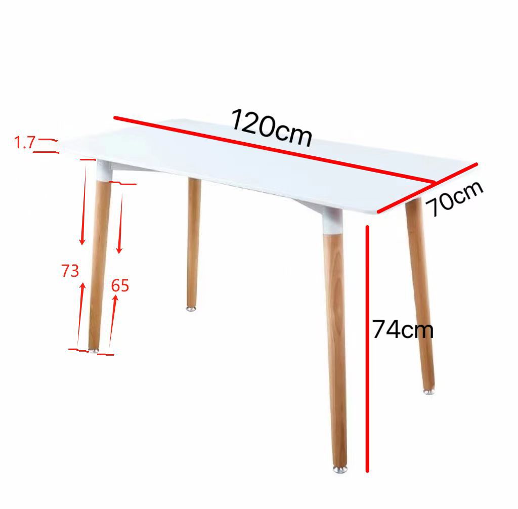 BUYBUY Tavolo in Legno 120 x 70 cm. con piedi in faggio Bianco con piedi in Faggio PGL001