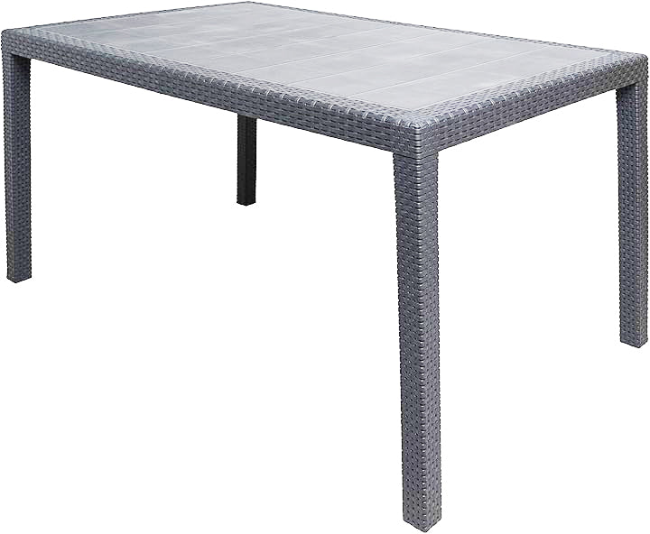 BUYBUY TAVOLO STILE RATTAN RETTANGOLARE GRIGIO TVR120G