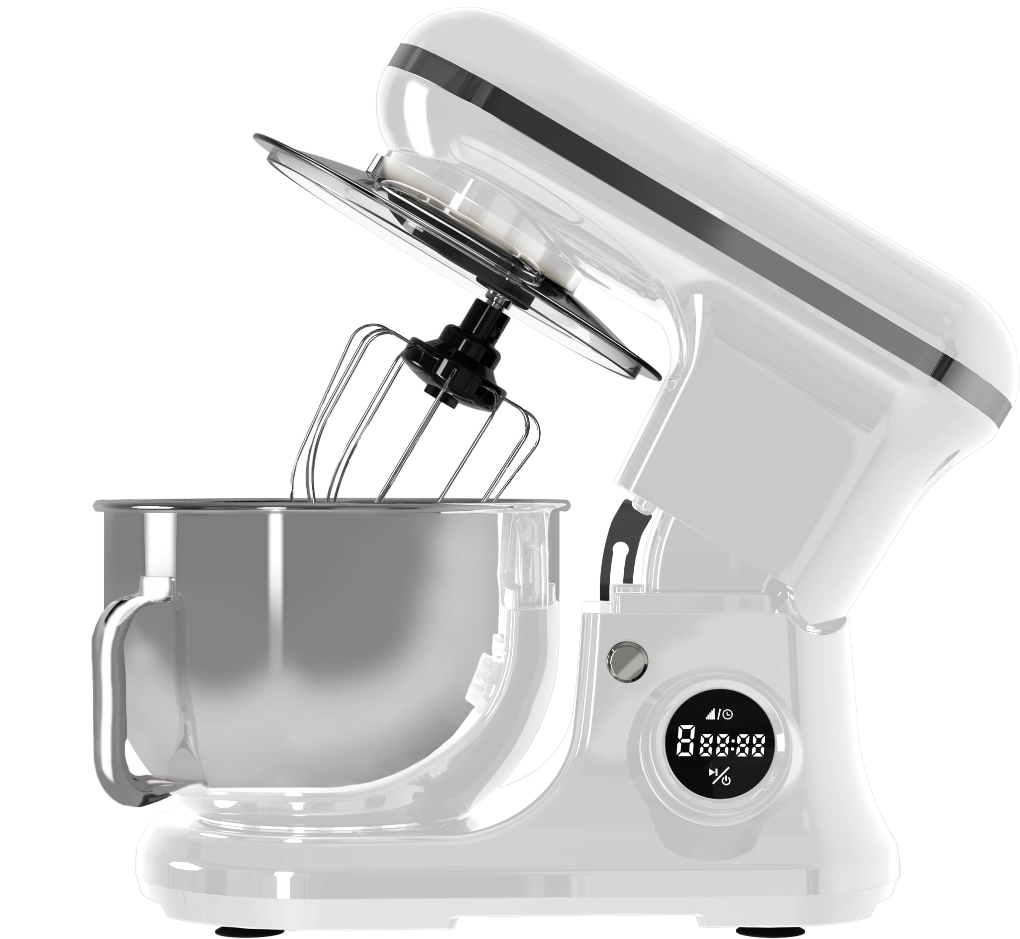 PYRAMIDEA Impastatrice con Display Digitale 8 velocità Testa Sollevabile 1200W con Funzione Pulse Capienza 5,2L Colore Bianco IP5200W