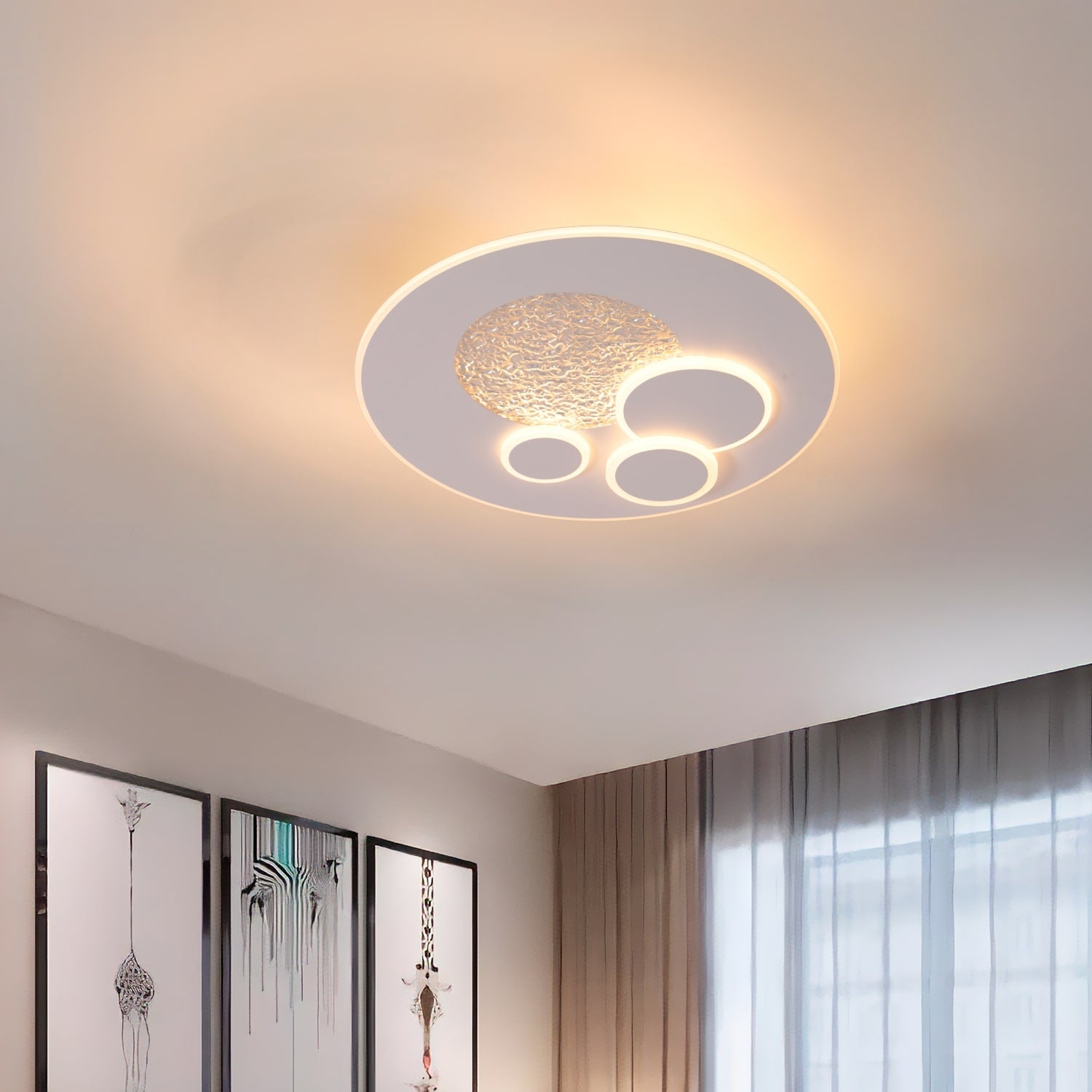 BUYBUY Lampadario LED 60W, Telecomando 2.4G, Luce Regolabile 2100lm BBLED001