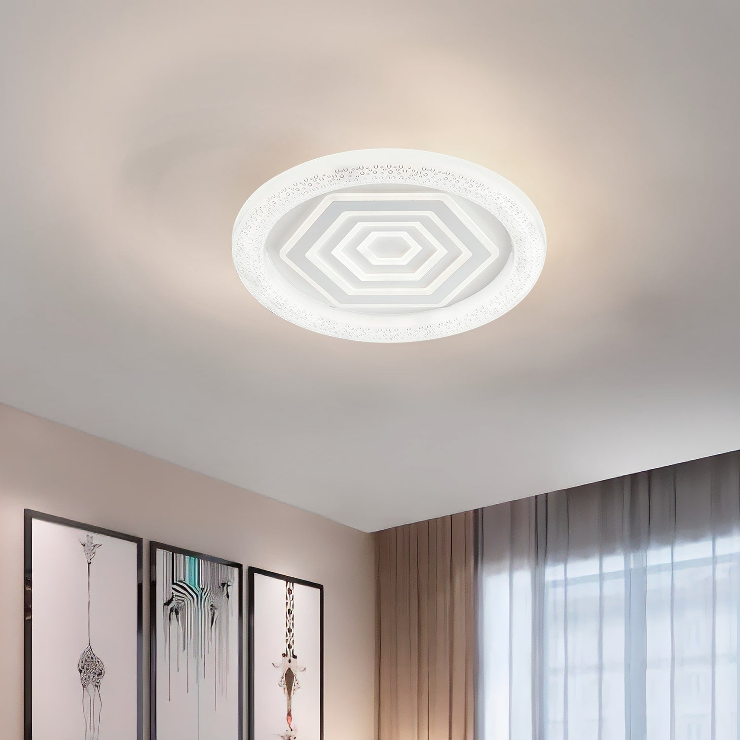 BUYBUY Lampadario LED 110W, Telecomando 2.4G, Luce Regolabile 8200lm BBLED013