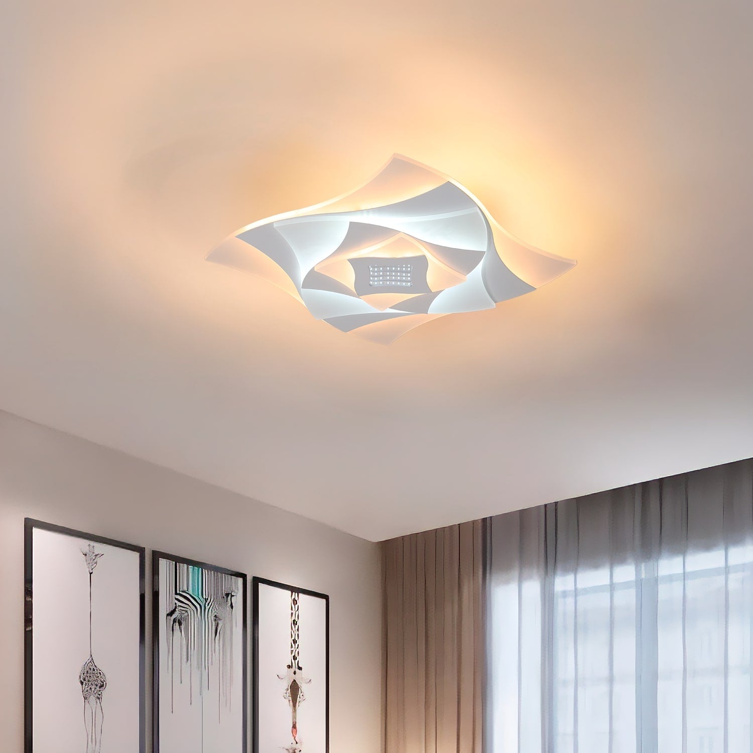 BUYBUY Lampadario LED 63W, Telecomando 2.4G, Luce Regolabile 5900lm BBLED019