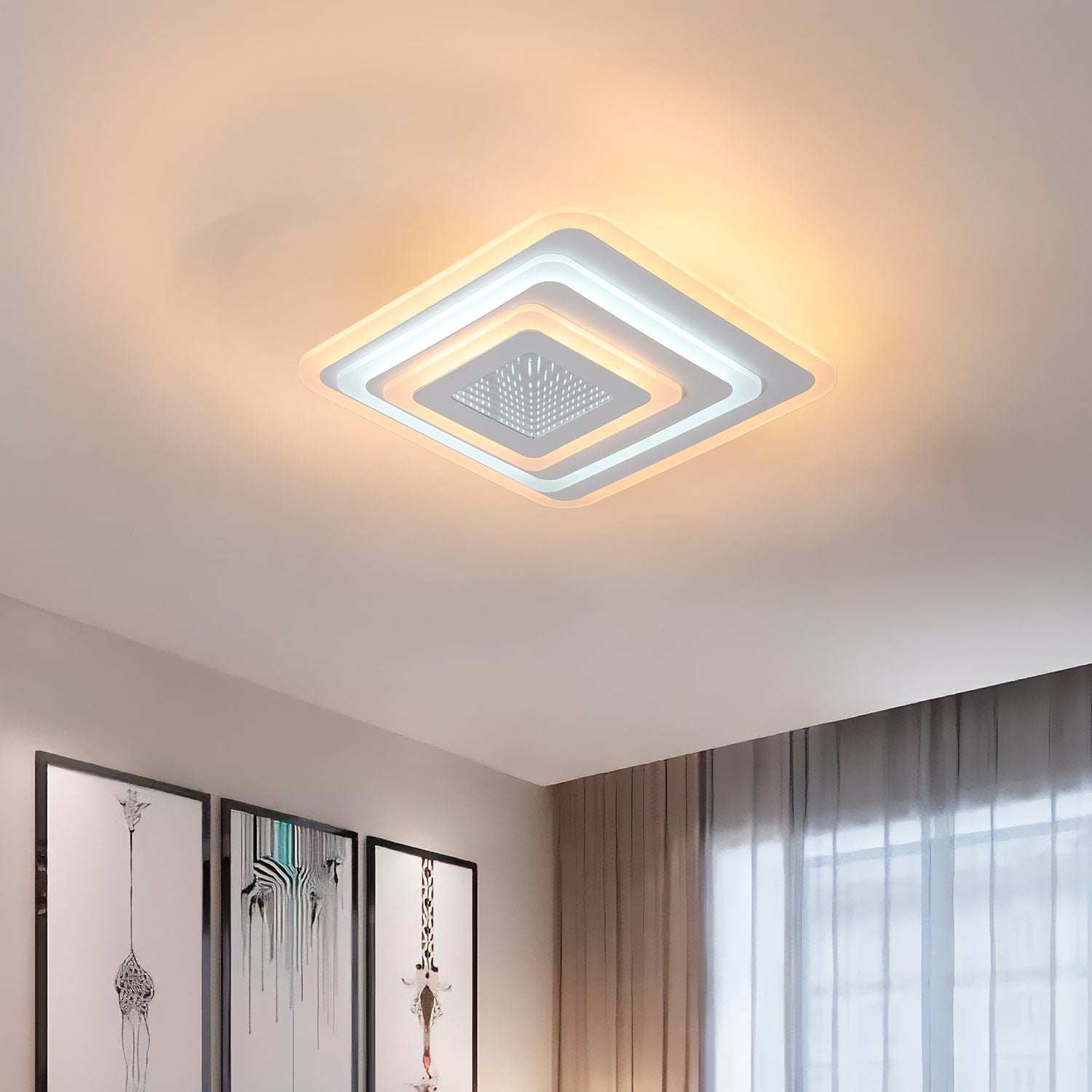 BUYBUY Lampadario LED 81W, Telecomando 2.4G, Luce Regolabile 6700lm BBLED024