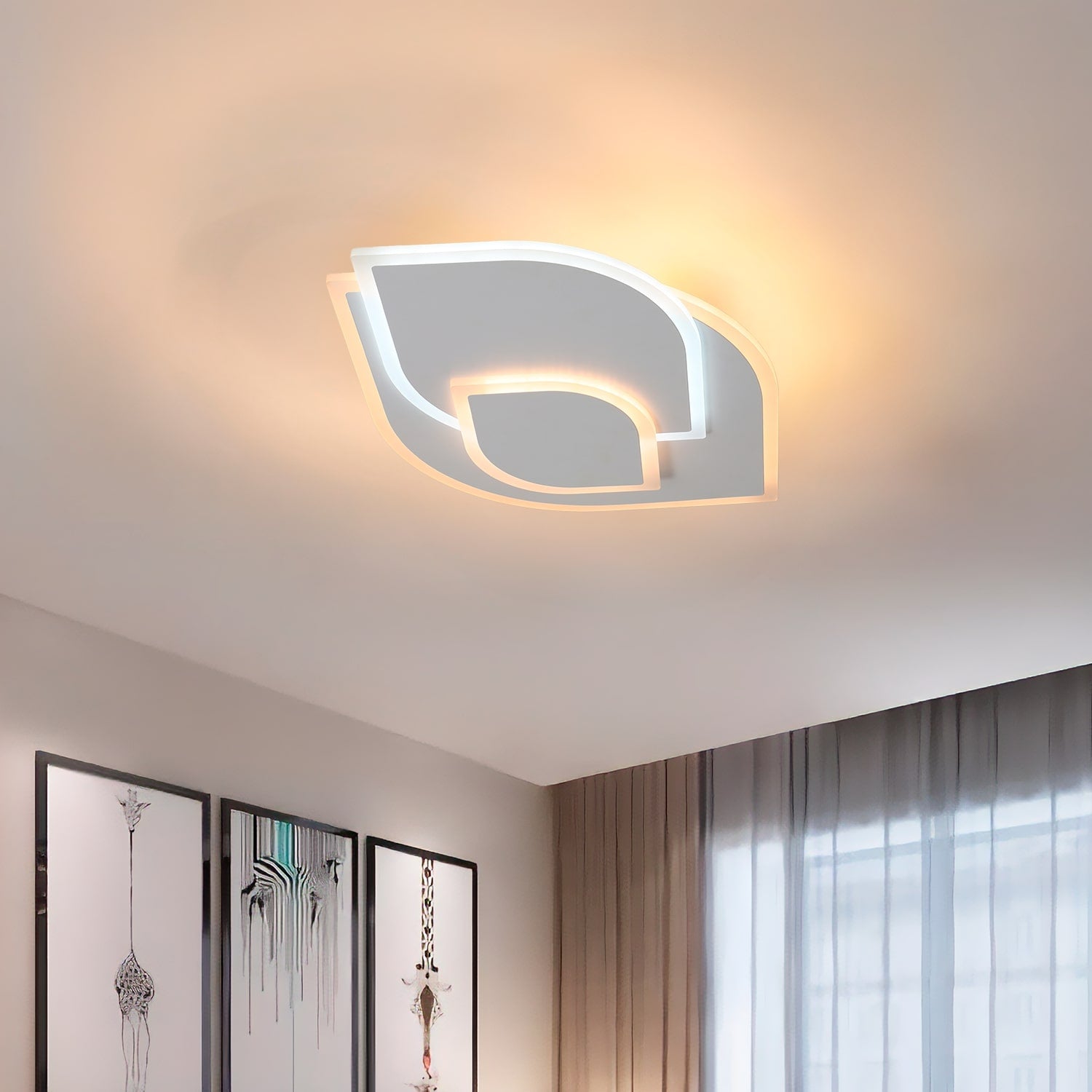 BUYBUY Lampadario LED 65W, Telecomando 2.4G, Luce Regolabile 5500lm BBLED026