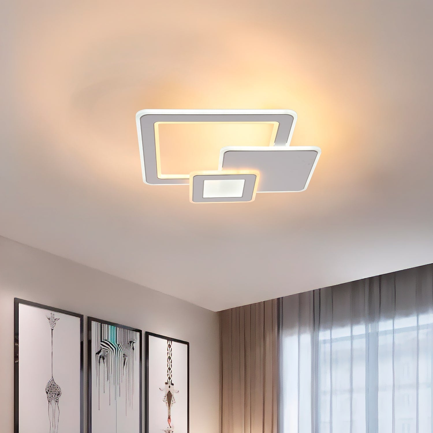 BUYBUY Lampadario LED 93W, Telecomando 2.4G, Luce Regolabile 5700lm BBLED027