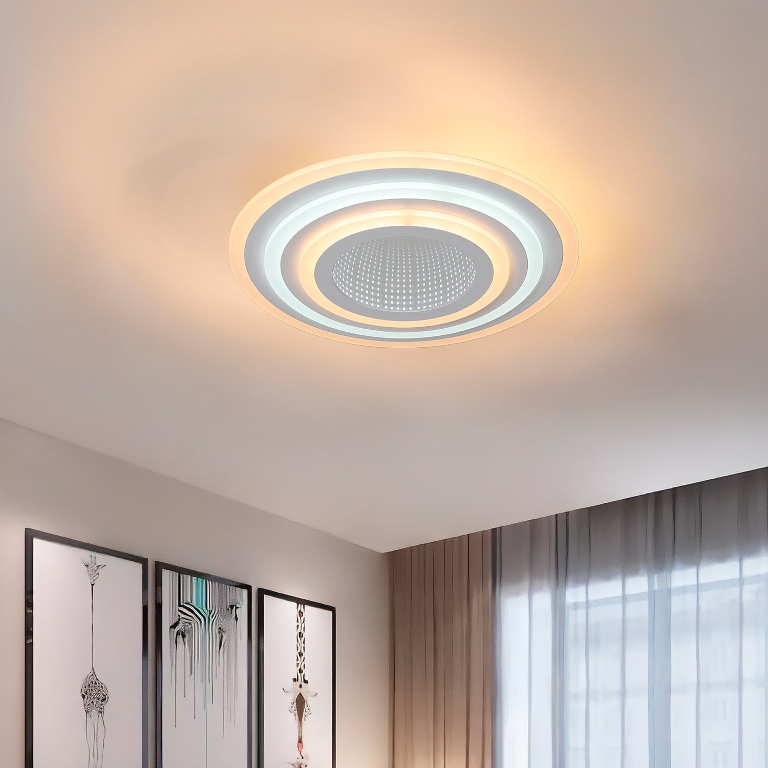 BUYBUY Lampadario LED 76W, Telecomando 2.4G, Luce Regolabile 5800lm BBLED029