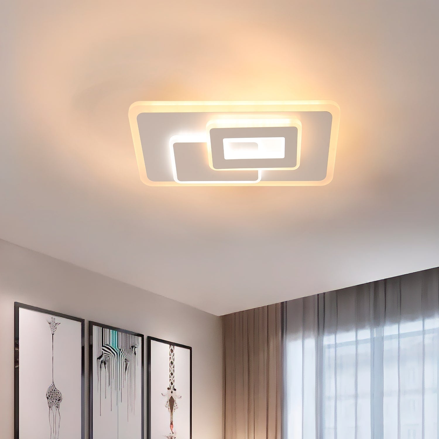 BUYBUY Lampadario LED 45W, Telecomando 2.4G, Luce Regolabile 4000lm BBLED033