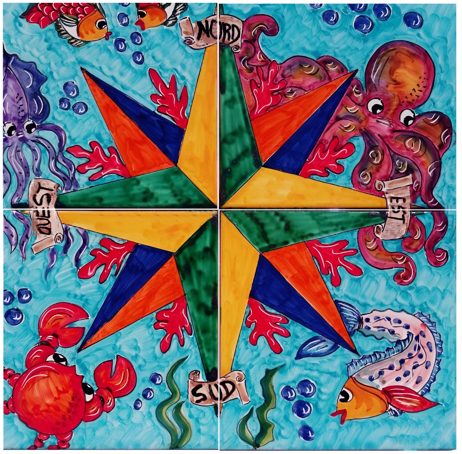 BUYBUY Kit 2 Sedie e Tavolo Quadrato in Ferro Battuto Mosaiko MOKIT024