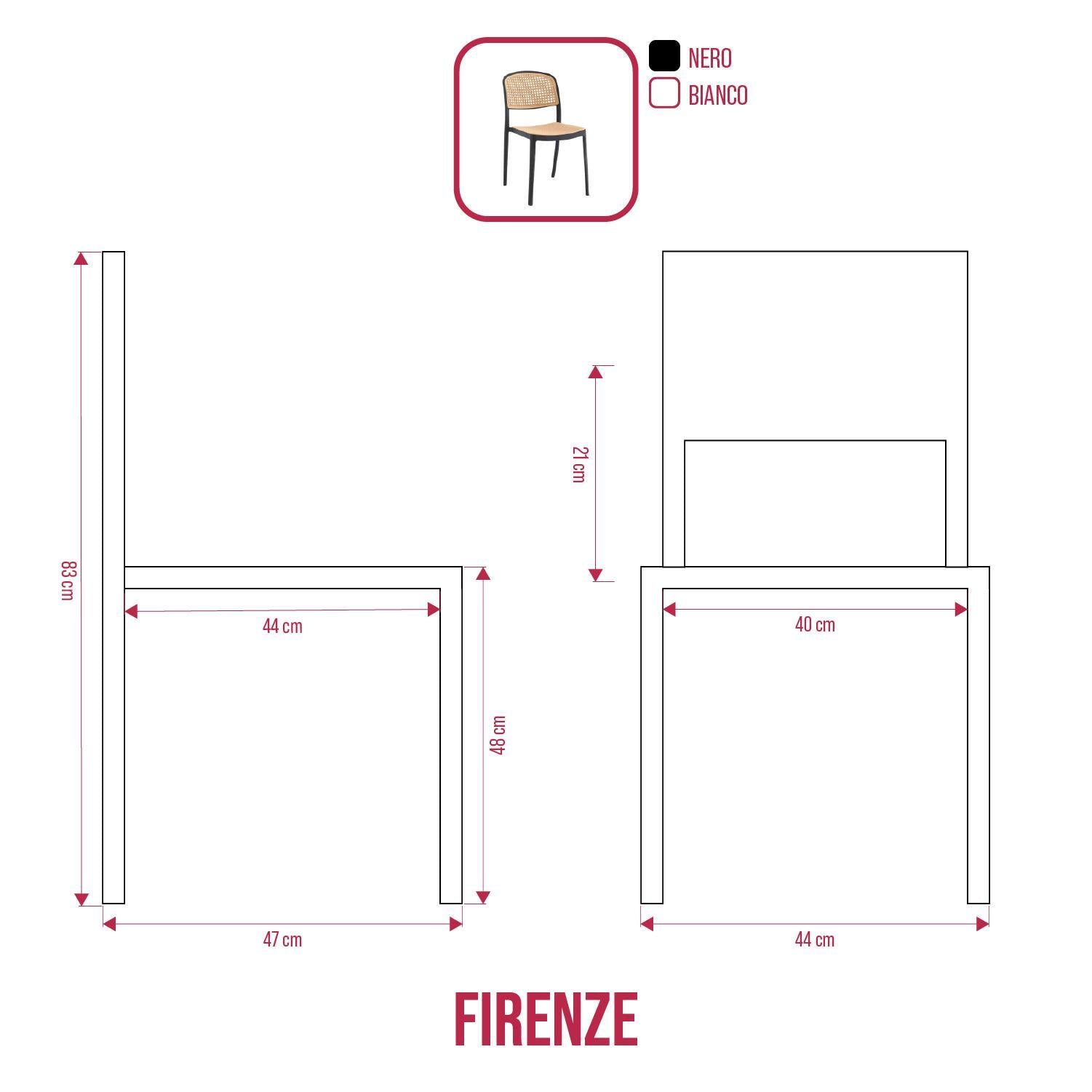 BUYBUY KIT 8 SEDIE FIRENZE NERE