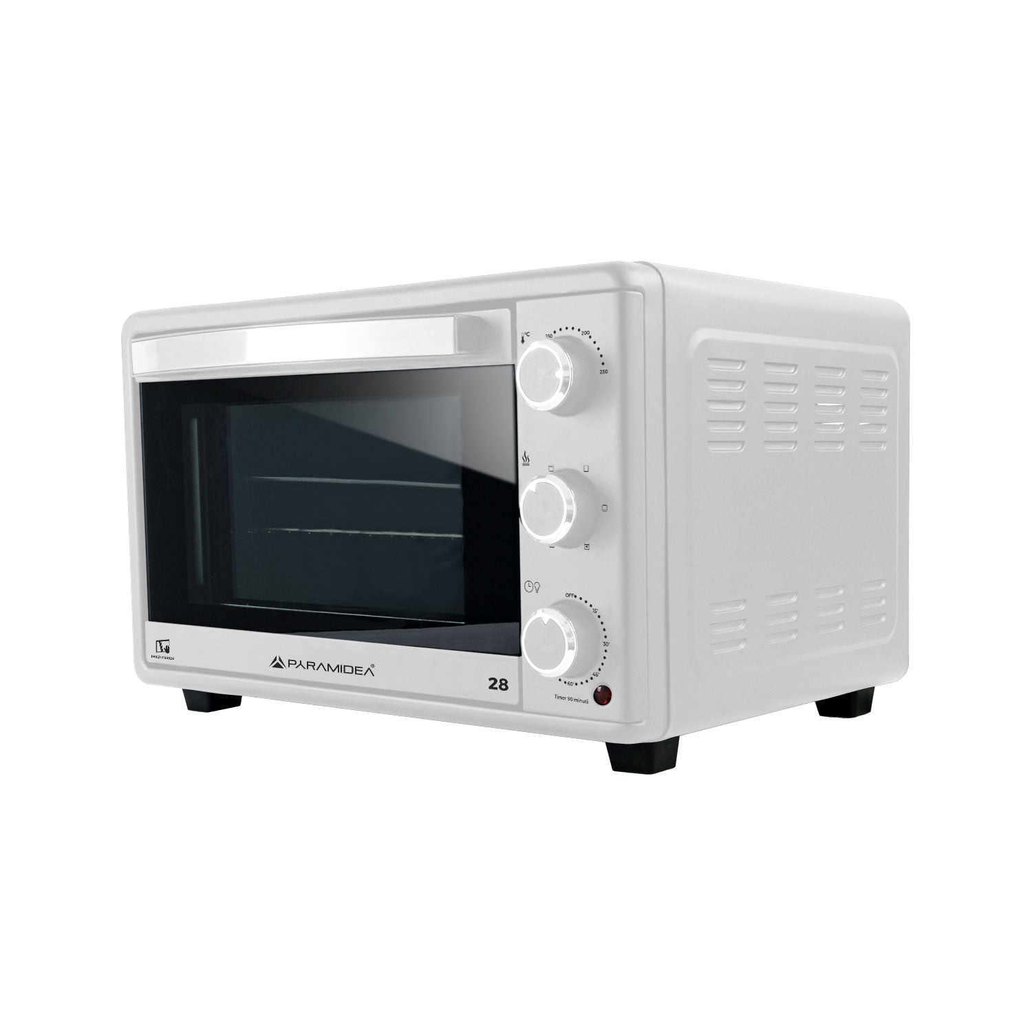 PYRAMIDEA Forno Elettrico Ventilato Capacità 28 Litri 1500W con Timer Colore Bianco