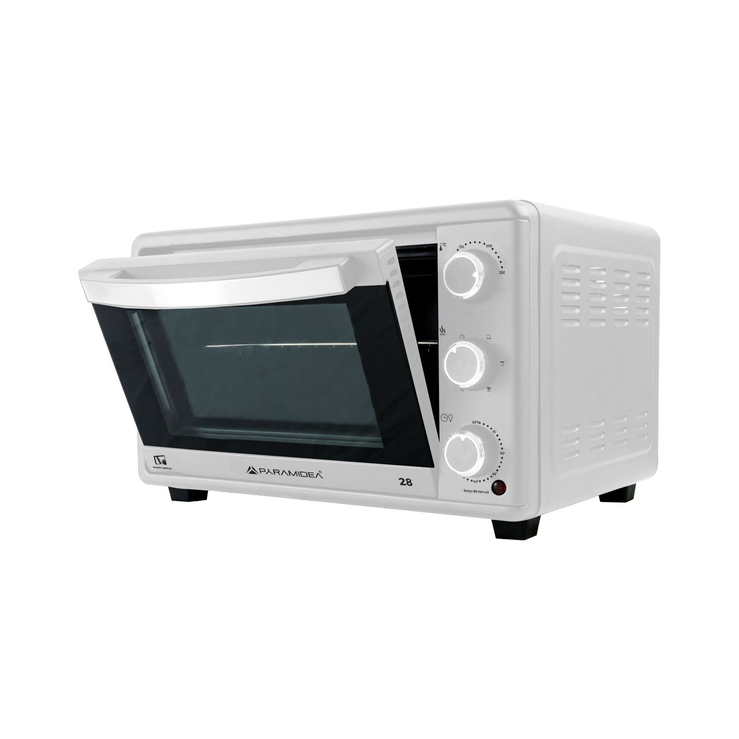PYRAMIDEA Forno Elettrico Ventilato Capacità 28 Litri 1500W con Timer Colore Bianco