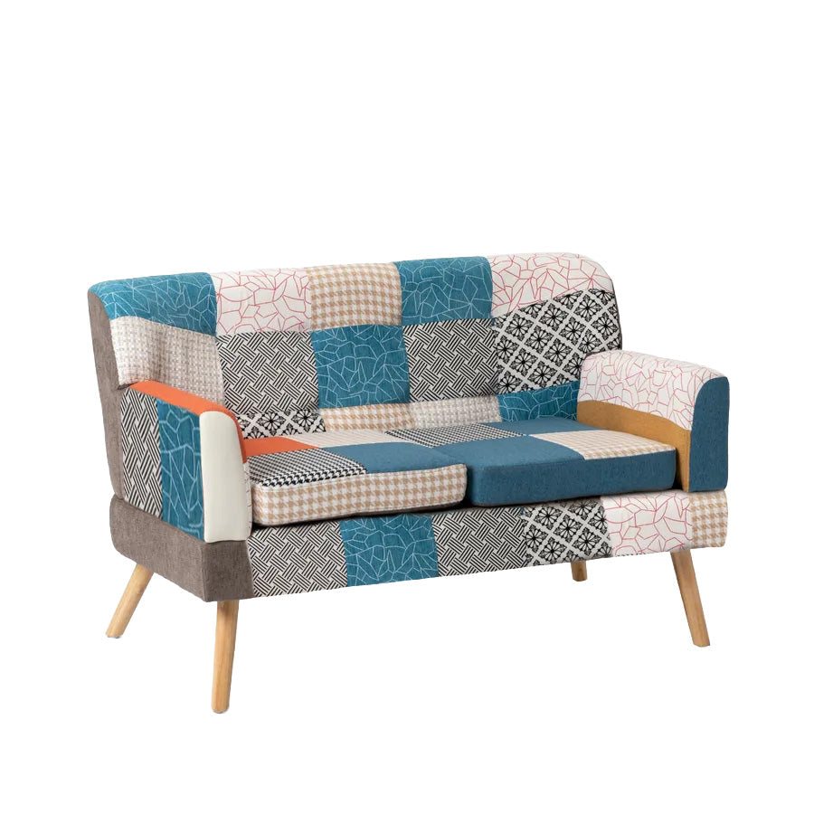 buybuy Divano 2 Posti Modello Primavera Rivestimento Stoffa Stile Patchwork PRI135
