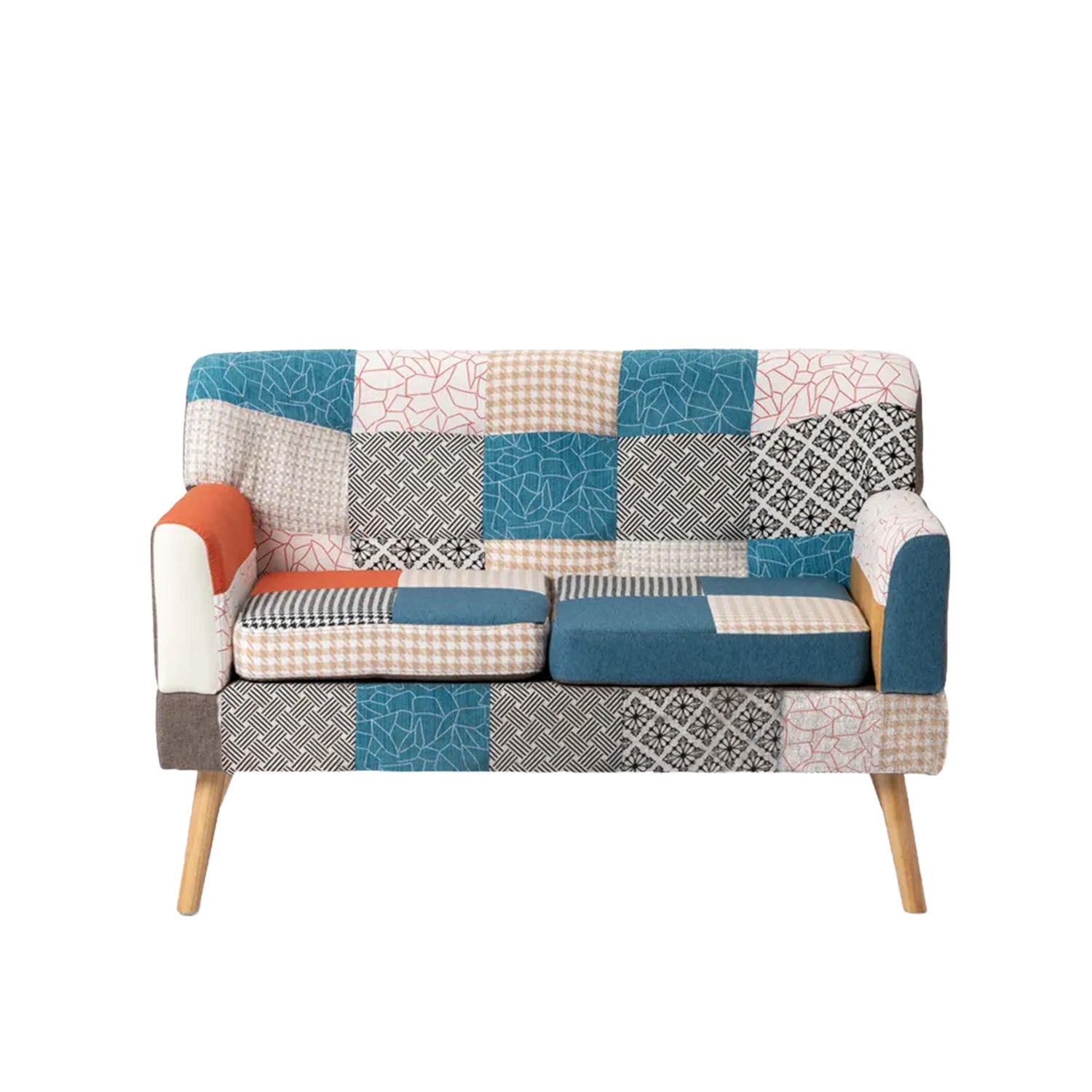 buybuy Divano 2 Posti Modello Primavera Rivestimento Stoffa Stile Patchwork PRI135