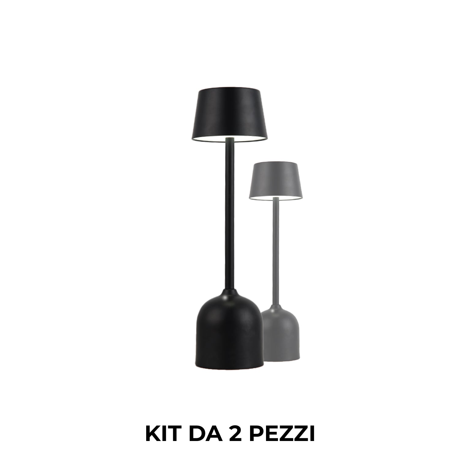 Pyramidea Kit 2 Lampade da Tavolo Colore Nero LRP10N