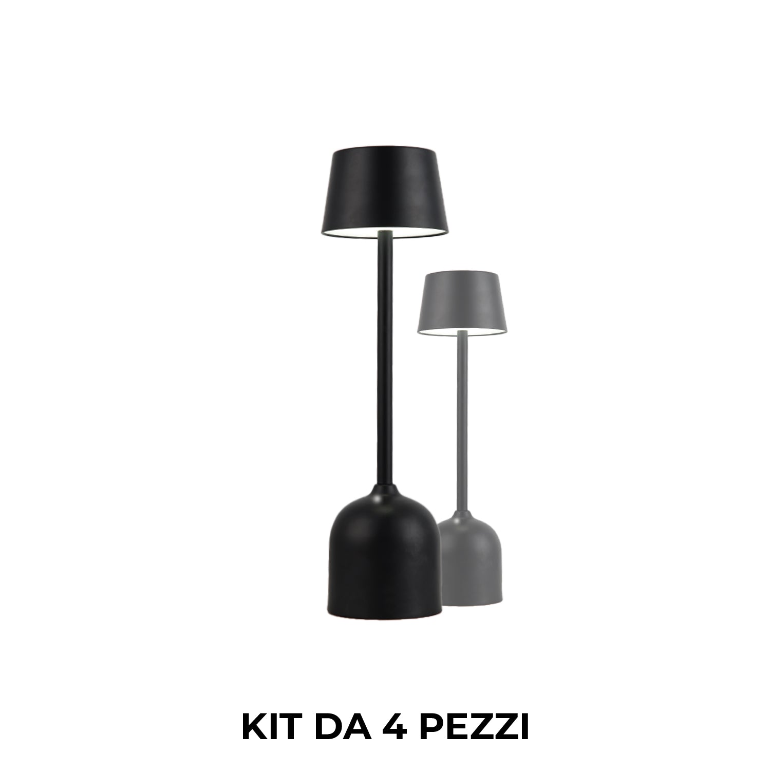 Pyramidea Kit 4 Lampade da Tavolo Colore Nero LRP10N