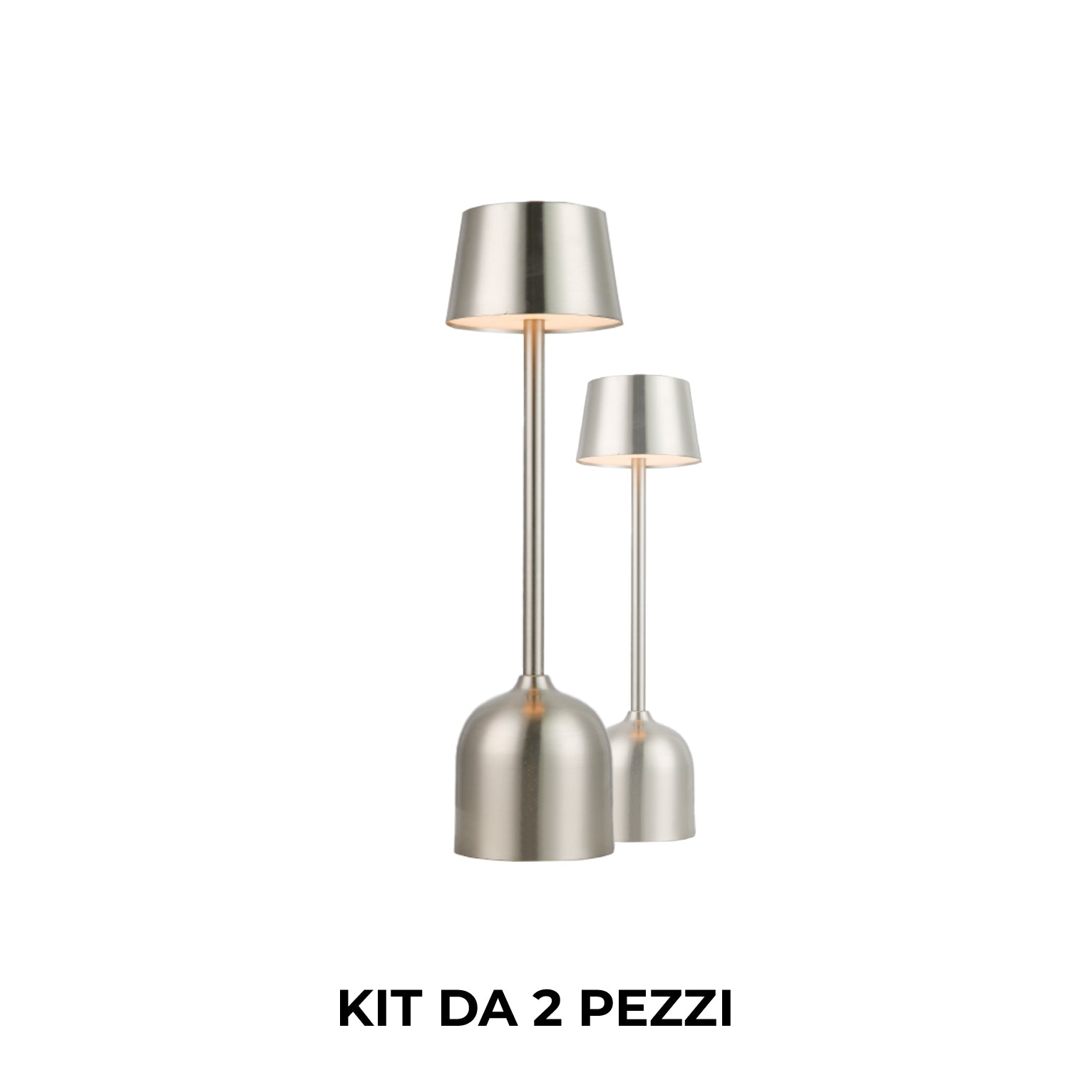 Pyramidea Kit 2 Lampade da Tavolo Colore Silver LRP10S