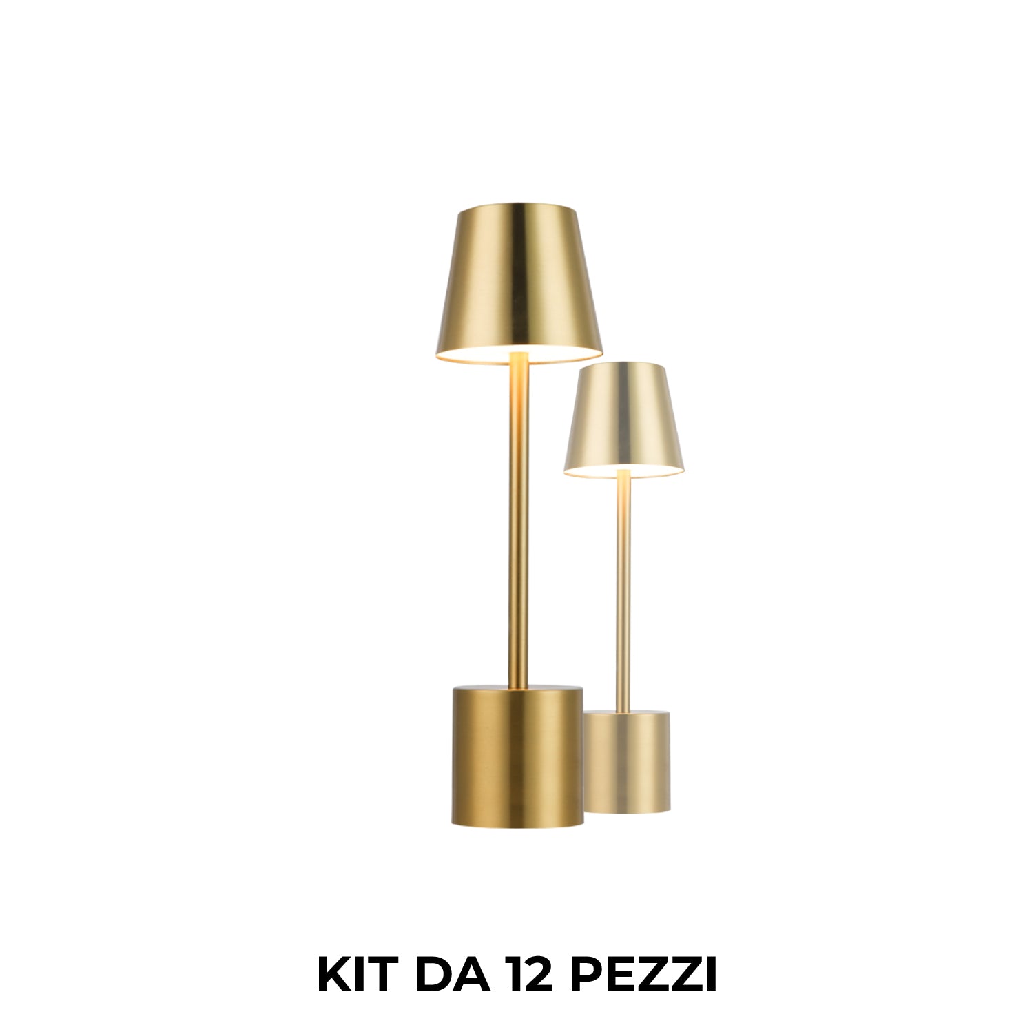Pyramidea Kit 12 Lampade da Tavolo Colore Gold LRP11G