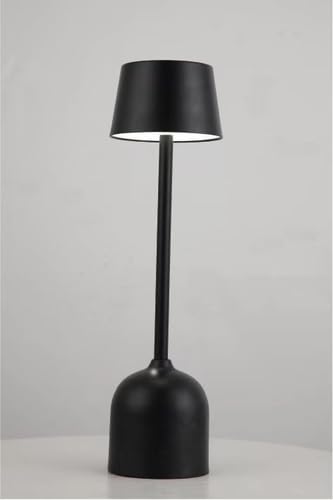 PYRAMIDEA Lampada Nera da Tavolo Senza Fili Ricaricabile con Presa USB, 3 Luci Led Diversa Intensità LRP10N
